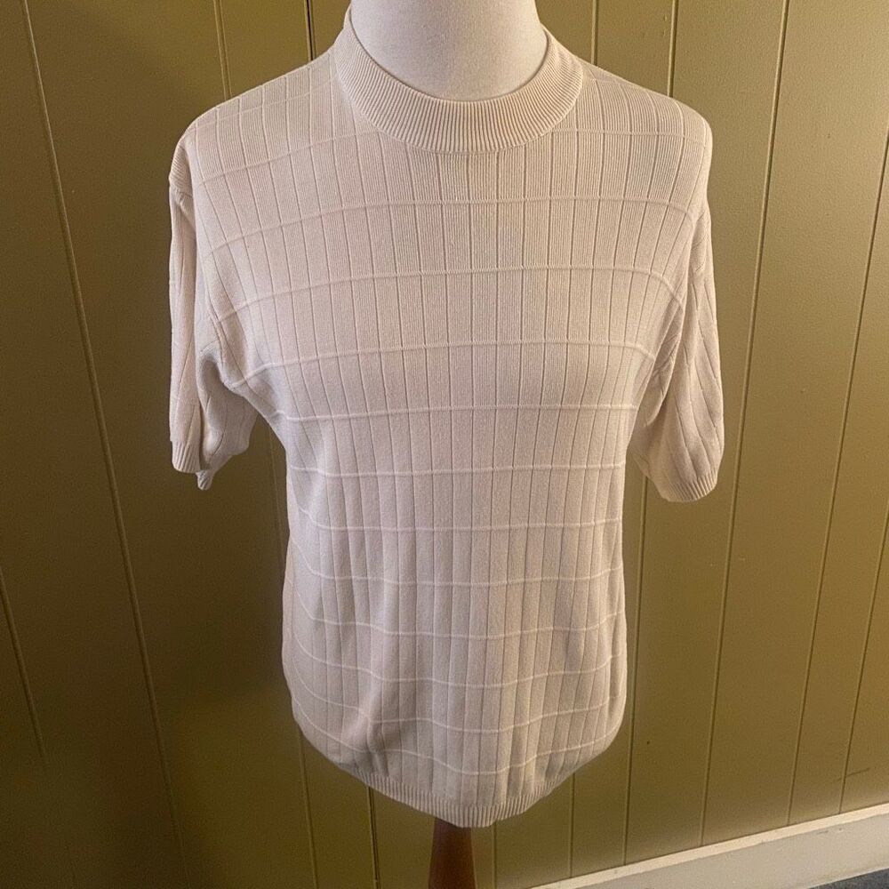 Pronto Uomo men XL mock turtleneck short sleeve sweater preppycore minimalist